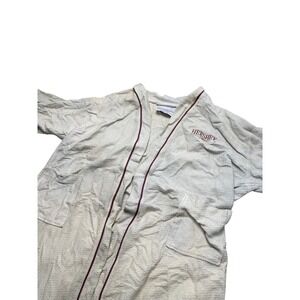 Hershey Lodge‎ Mens Terry Cloth Bathrobe Cream Burgundy Trim